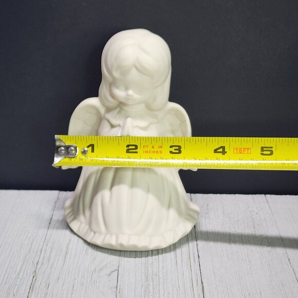 Miniature Praying Angel Figurine Porcelain Statue White 5'' Tall Decorative - Picture 6 of 6